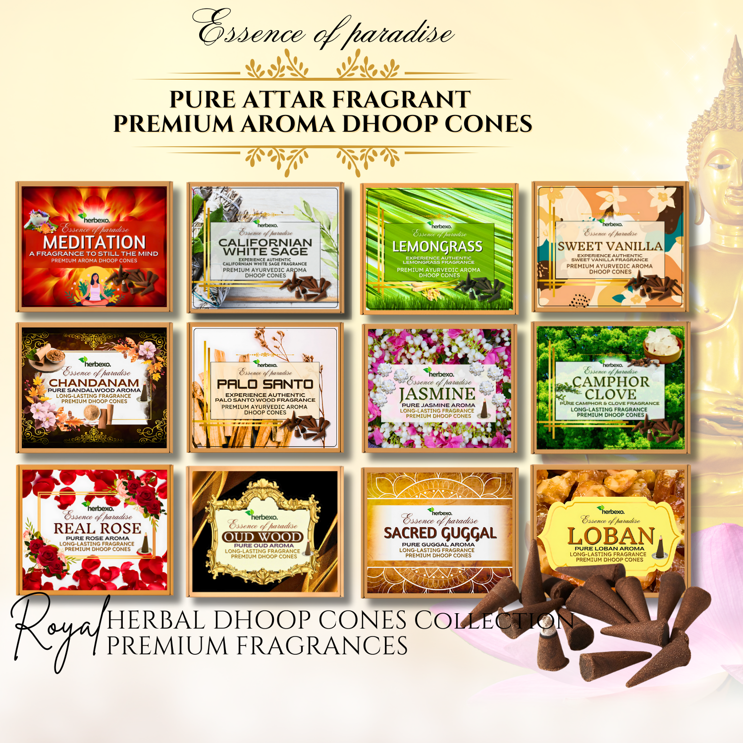 Attar Dhoop Cones (Pure Fragrances)