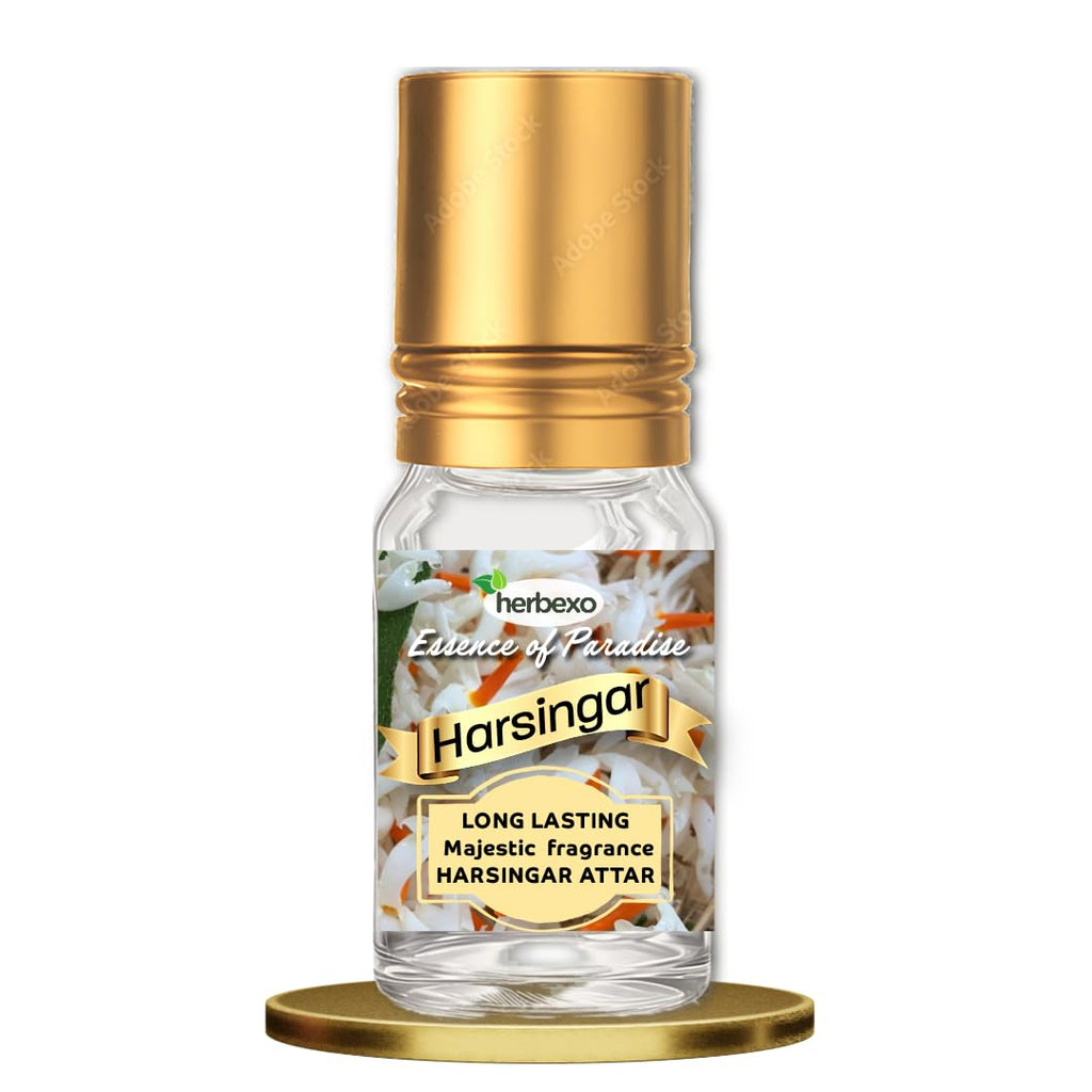 Herbexo Harsingar Attar Natural Harsingar Attar for Pooja, Harsingar Flower Essence, Alcohol-Free, Pure Fragrance