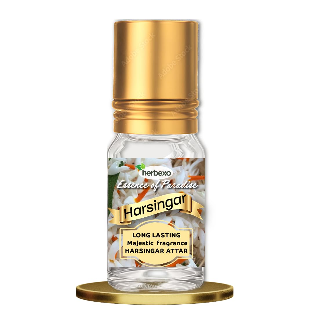 Herbexo Harsingar Attar Natural Harsingar Attar for Pooja, Harsingar Flower Essence, Alcohol-Free, Pure Fragrance