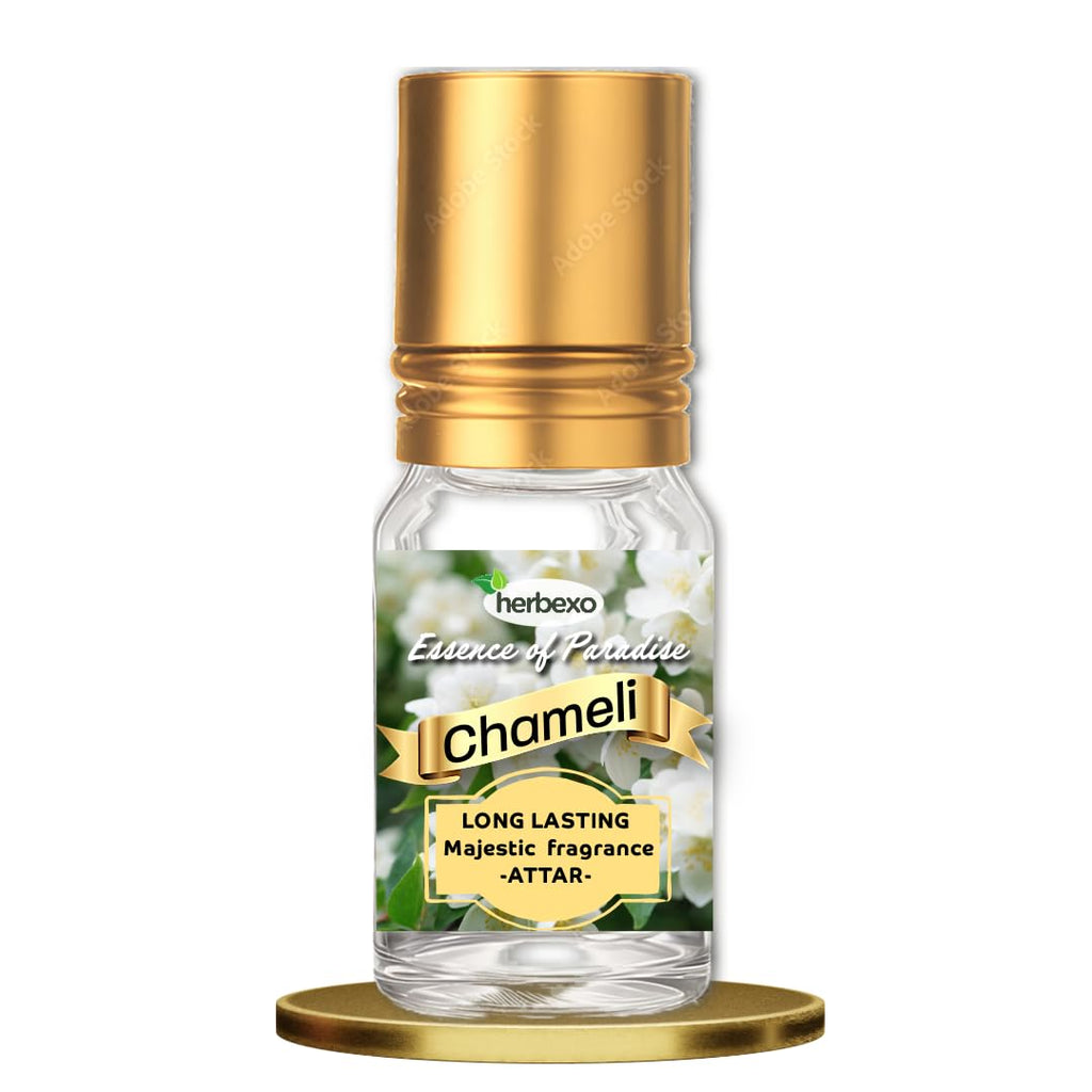 Herbexo Natural Chameli Attar for Pooja | Pure Chameli Flower Essence | Alcohol-Free, Long-Lasting Pure Fragrance
