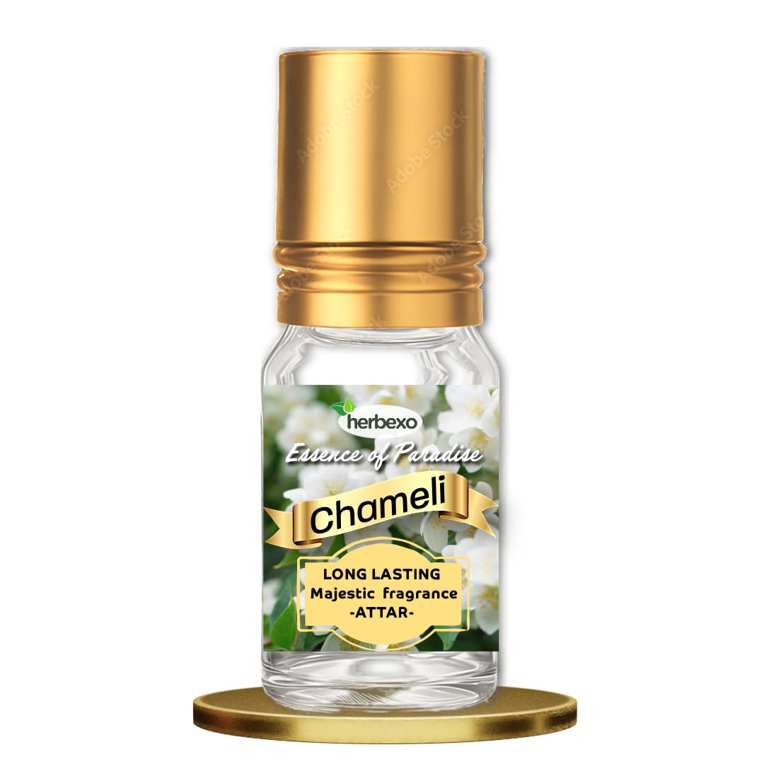Herbexo Natural Chameli Attar for Pooja | Pure Chameli Flower Essence | Alcohol-Free, Long-Lasting Pure Fragrance