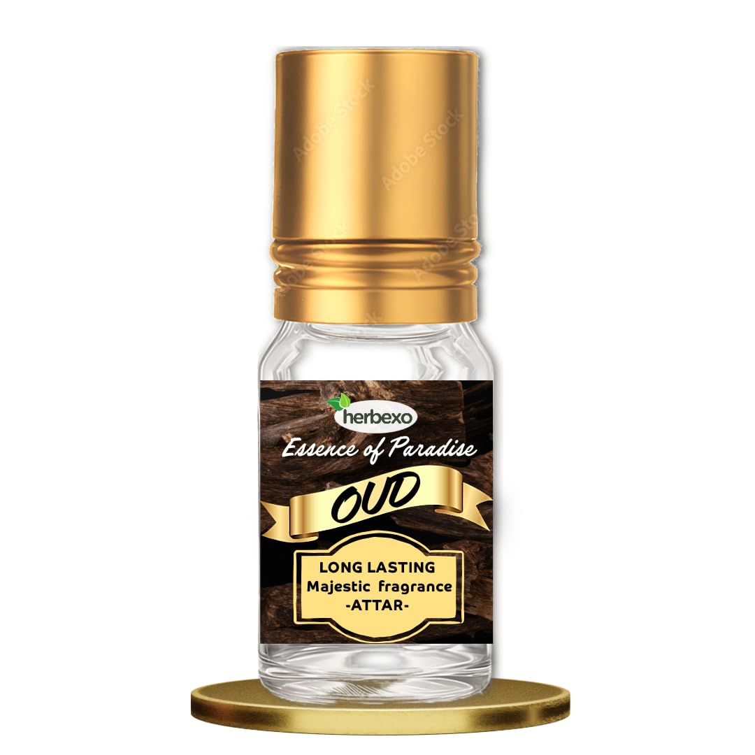 Herbexo Pure Oudh Attar | Premium Agarwood Ittar for Pooja & Personal Use | Alcohol-Free, Long-Lasting Woody Fragrance | Unisex Perfume Oil