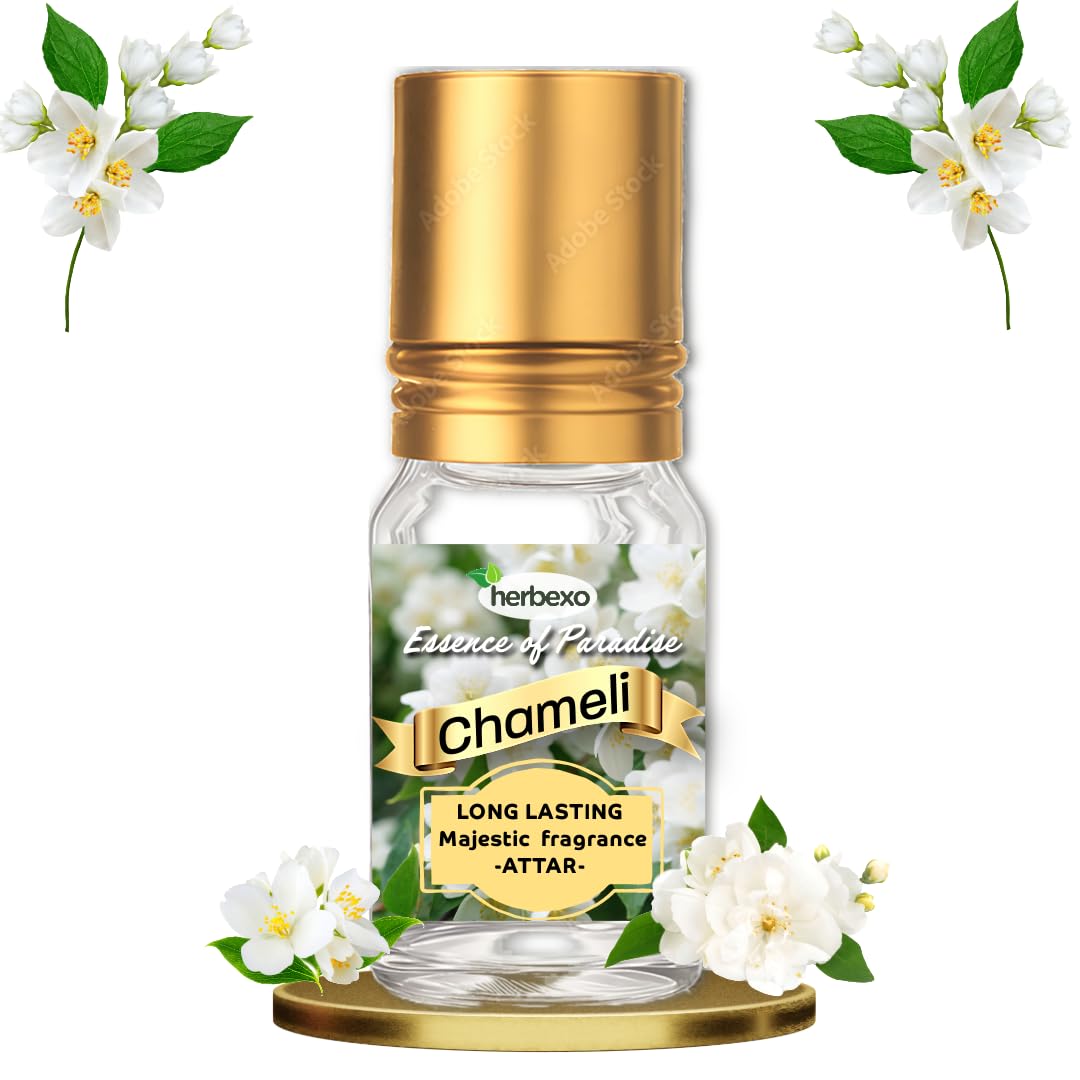 Herbexo Natural Chameli Attar for Pooja | Pure Chameli Flower Essence | Alcohol-Free, Long-Lasting Pure Fragrance