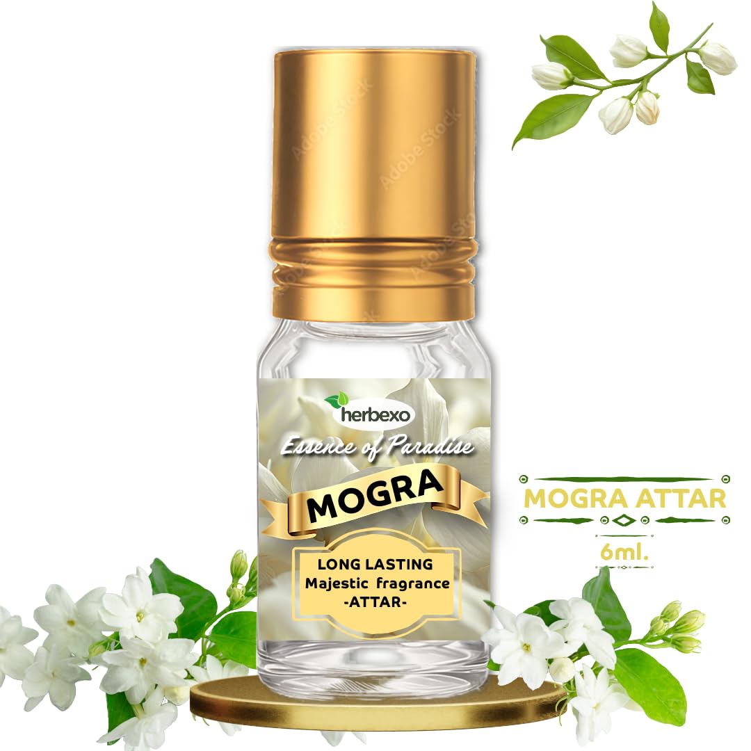 Pure Mogra Attar | Natural Jasmine (Mogra) Ittar for Pooja & Perfume | Alcohol-Free, Long-Lasting Floral Fragrance | Calming & Aromatic