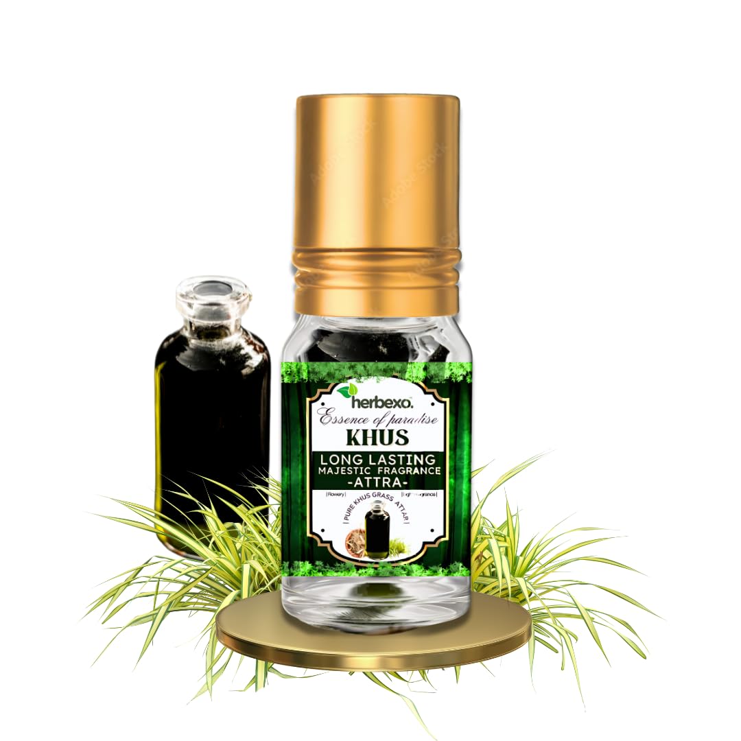 Khus Attar | Pure Vetiver Perfume Oil | Natural, Long-Lasting, Unisex Herbal Fragrance