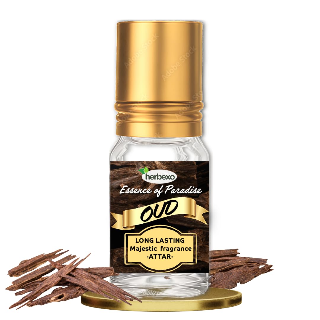 Herbexo Pure Oudh Attar | Premium Agarwood Ittar for Pooja & Personal Use | Alcohol-Free, Long-Lasting Woody Fragrance | Unisex Perfume Oil