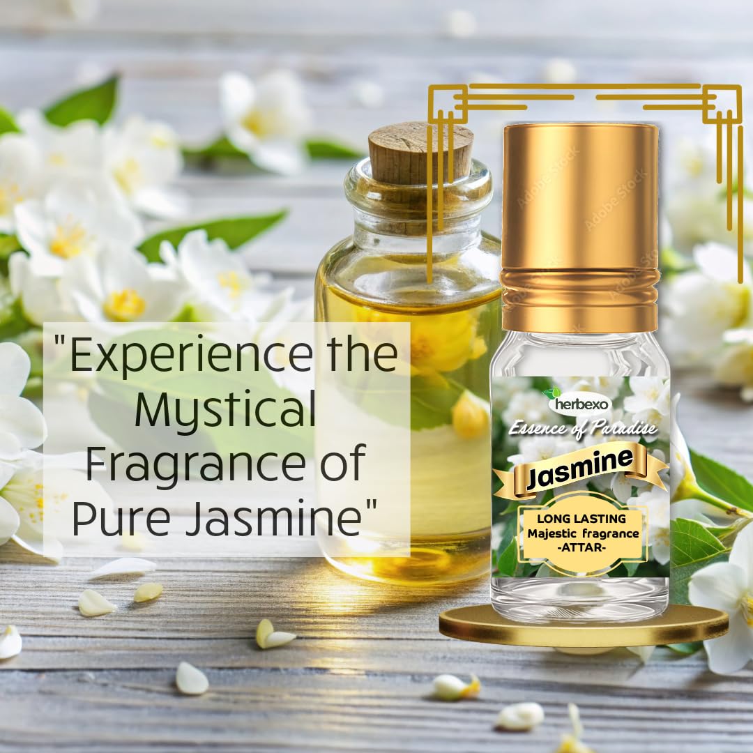 Jasmine Attar 6ml | Pure Jasmine Ittar Natural Itra | Long Lasting Floral Fragrance Perfume Oil for Men & Women | Alcohol Free Attar