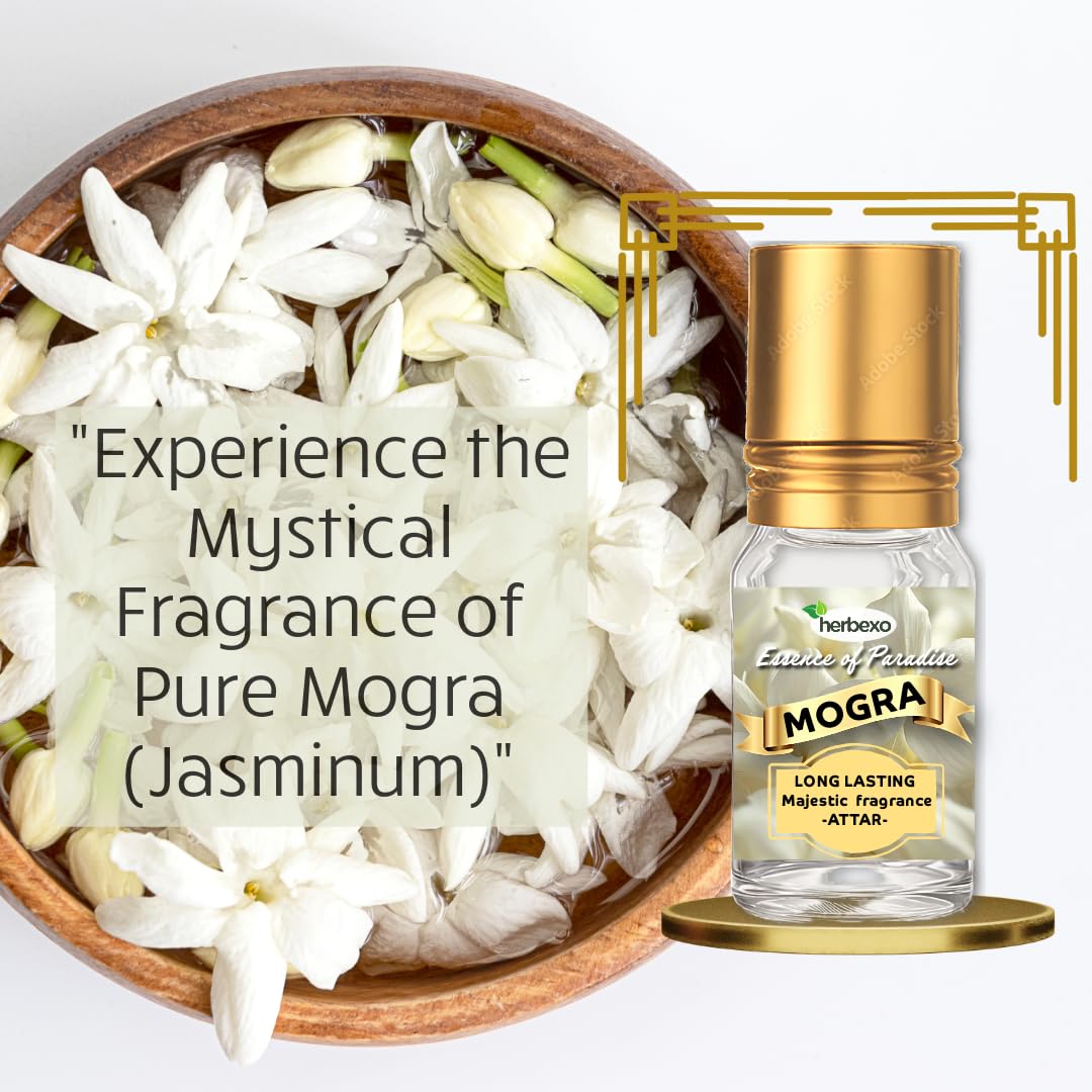 Pure Mogra Attar | Natural Jasmine (Mogra) Ittar for Pooja & Perfume | Alcohol-Free, Long-Lasting Floral Fragrance | Calming & Aromatic