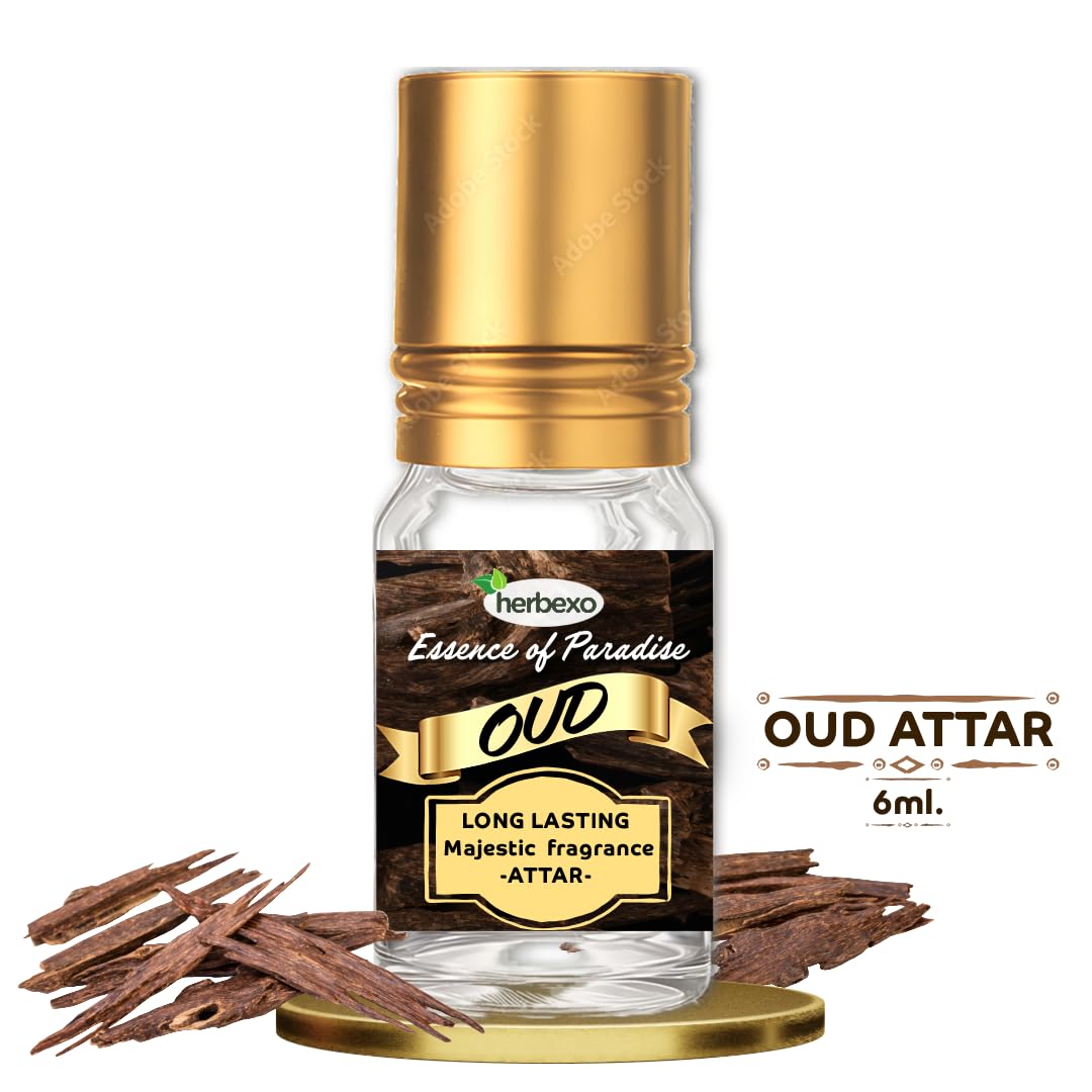 Herbexo Pure Oudh Attar | Premium Agarwood Ittar for Pooja & Personal Use | Alcohol-Free, Long-Lasting Woody Fragrance | Unisex Perfume Oil