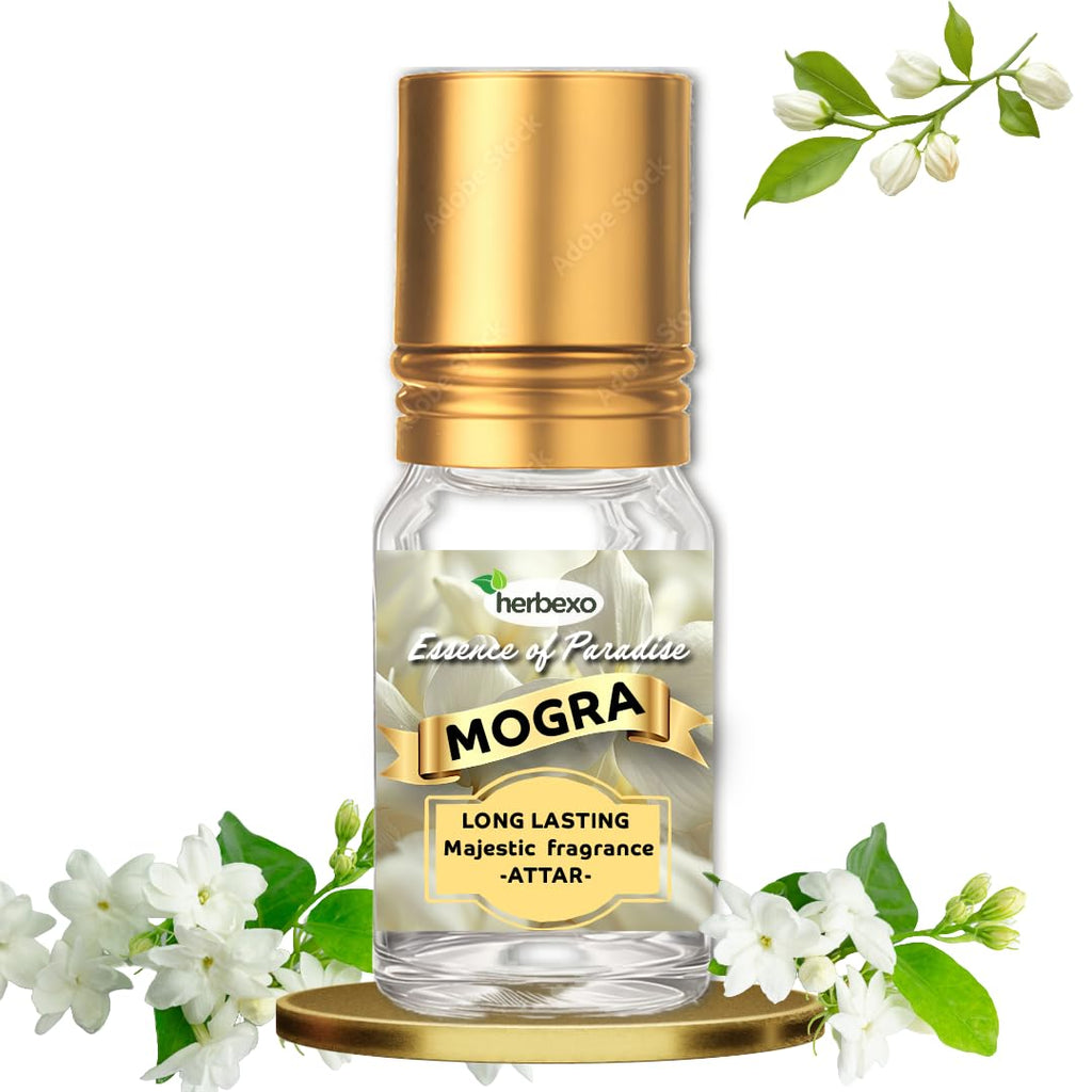 Pure Mogra Attar | Natural Jasmine (Mogra) Ittar for Pooja & Perfume | Alcohol-Free, Long-Lasting Floral Fragrance | Calming & Aromatic
