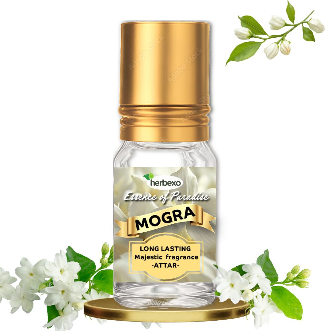 Pure Mogra Attar | Natural Jasmine (Mogra) Ittar for Pooja & Perfume | Alcohol-Free, Long-Lasting Floral Fragrance | Calming & Aromatic