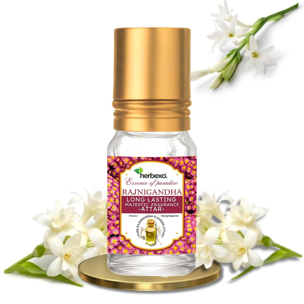 Rajnigandha Attar 6ml – Pure Tuberose Ittar, Alcohol-Free, Long-Lasting Floral Fragrance for Men & Women, Natural Roll-On Perfume