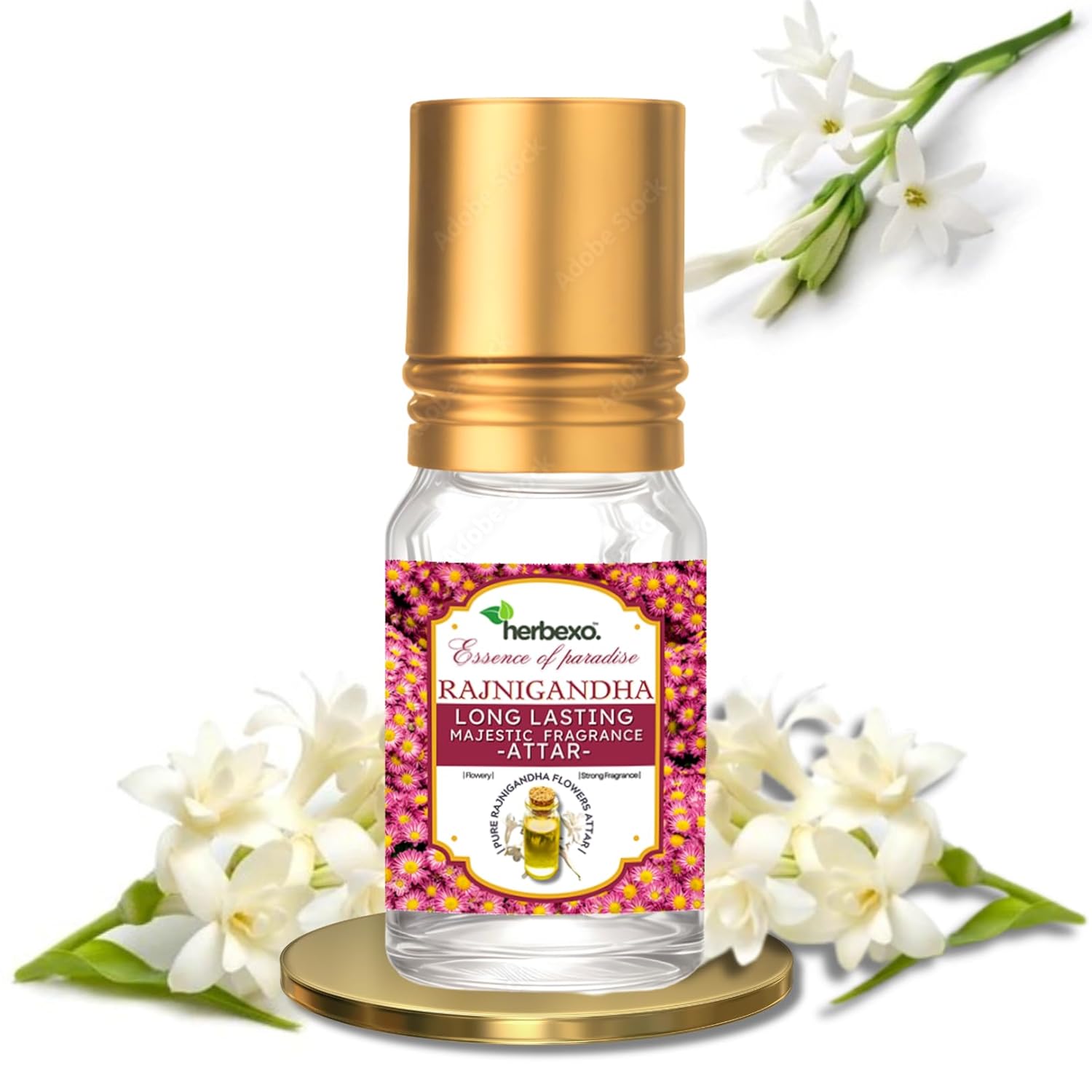 Rajnigandha Attar 6ml – Pure Tuberose Ittar, Alcohol-Free, Long-Lasting Floral Fragrance for Men & Women, Natural Roll-On Perfume