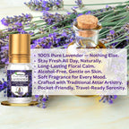 Lavender Attar 6ml | Pure Lavender Ittar Natural Itra | Long Lasting Floral Fragrance Perfume Oil for Men & Women | Alcohol Free Attar