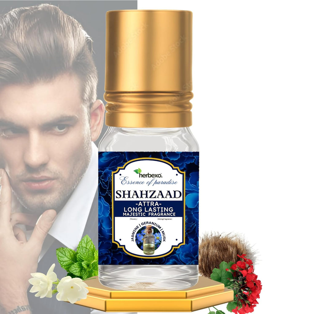Shahzaad Attar Perfume for Men – Royal Blend of Woody, Spicy & Floral Notes – Alcohol-Free, 100% Natural, Long Lasting Roll-On Attar – 6ml