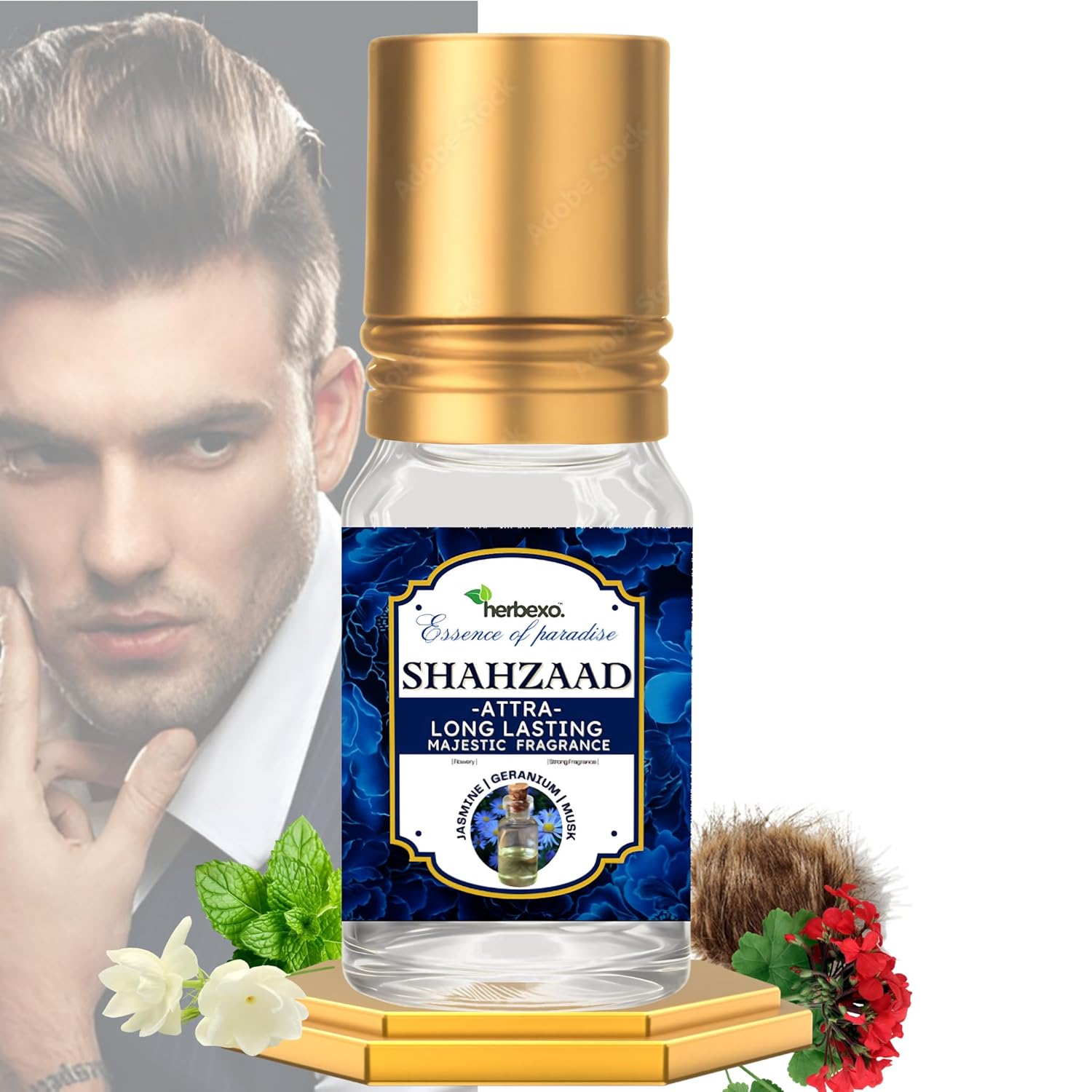 Shahzaad Attar Perfume for Men – Royal Blend of Woody, Spicy & Floral Notes – Alcohol-Free, 100% Natural, Long Lasting Roll-On Attar – 6ml