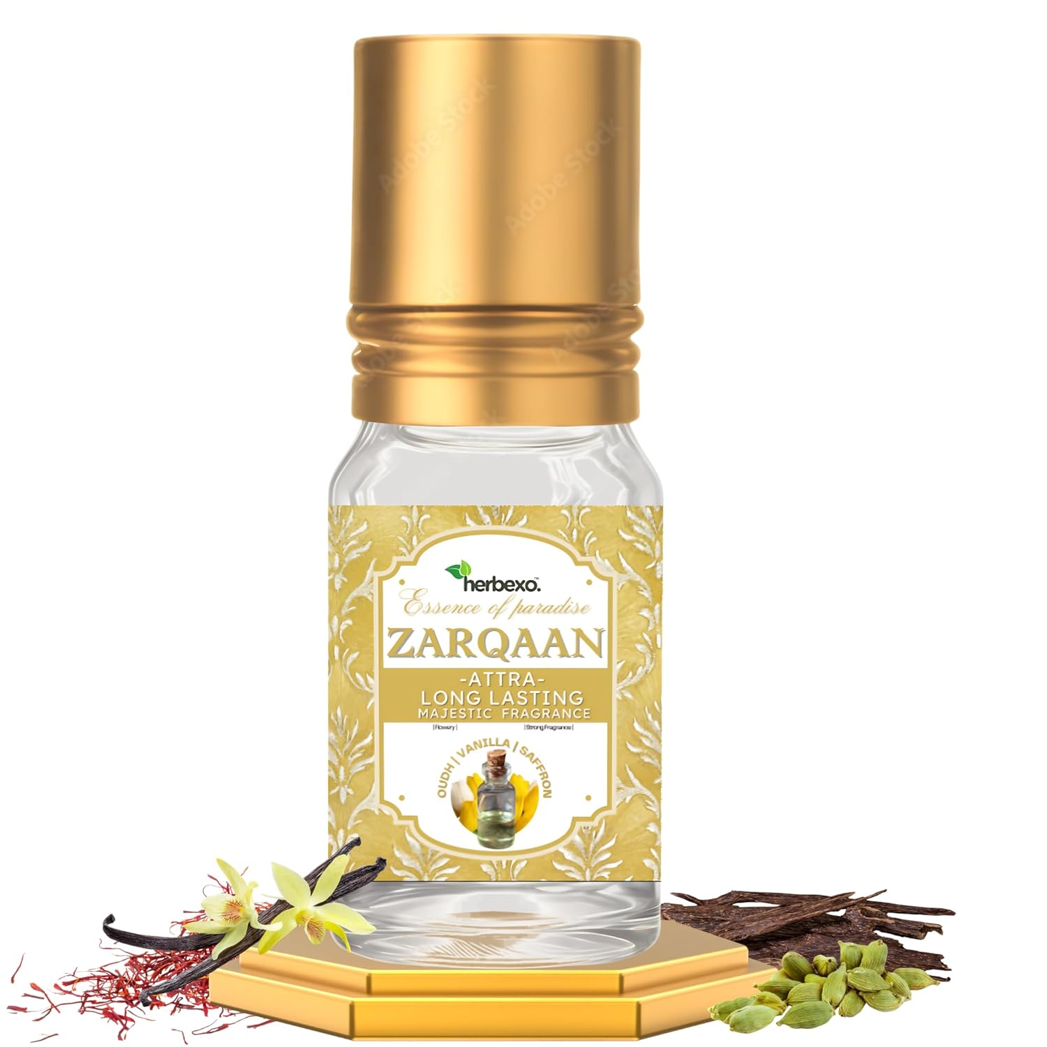 Zarqaan Attar for Men – Long Lasting Pure Attar Perfume – 100% Natural, Alcohol-Free, Exotic Oriental Woody Musk Fragrance – Roll On Bottle – 6ml