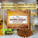 Herbexo Pure Guggal Dhoop Cones - Original Scented Gugal Dhoop for Pooja - Natural Guggal Loban for Spiritual Ceremonies - Premium Guggul Dhoop Aromatic Incense - Ideal for Meditation