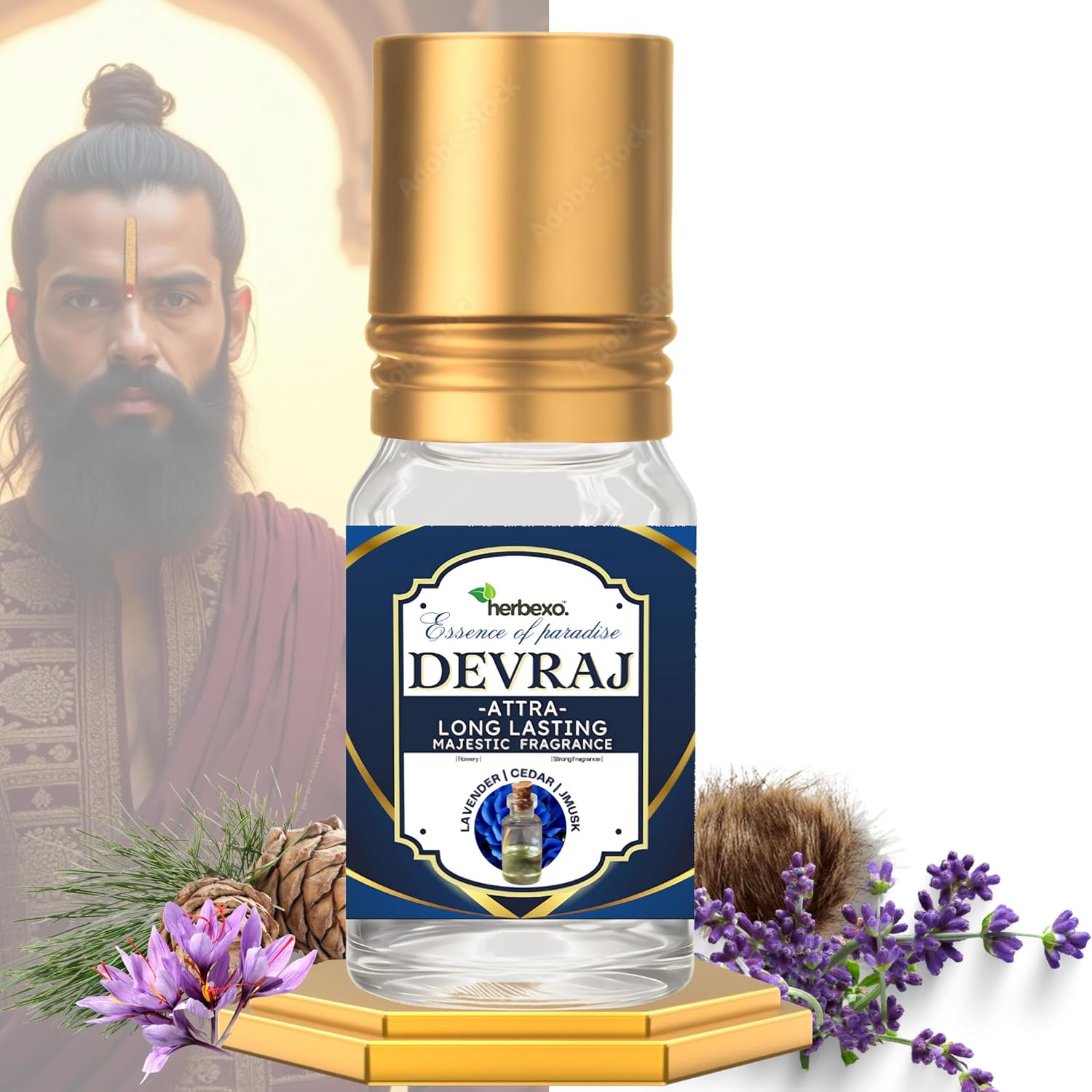 Devraj Attar for Men | Divine Royal Scent | Long-Lasting Herbal Attar | Alcohol-Free Perfume Oil | 6ml Roll-On