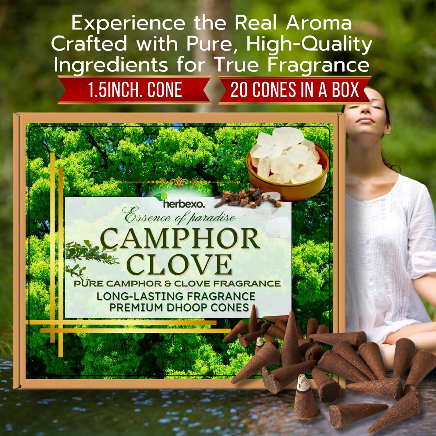 Natural Camphor & Clove Dhoop Cones for Pooja, Home Purification & Positive Energy, Long-Lasting Aroma