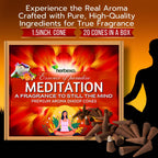 Calming Meditation Incense Dhoop Cones - Herbal Aroma for Focus & Stress Relief - Herbal Dhoop Cones Pack (Meditation)