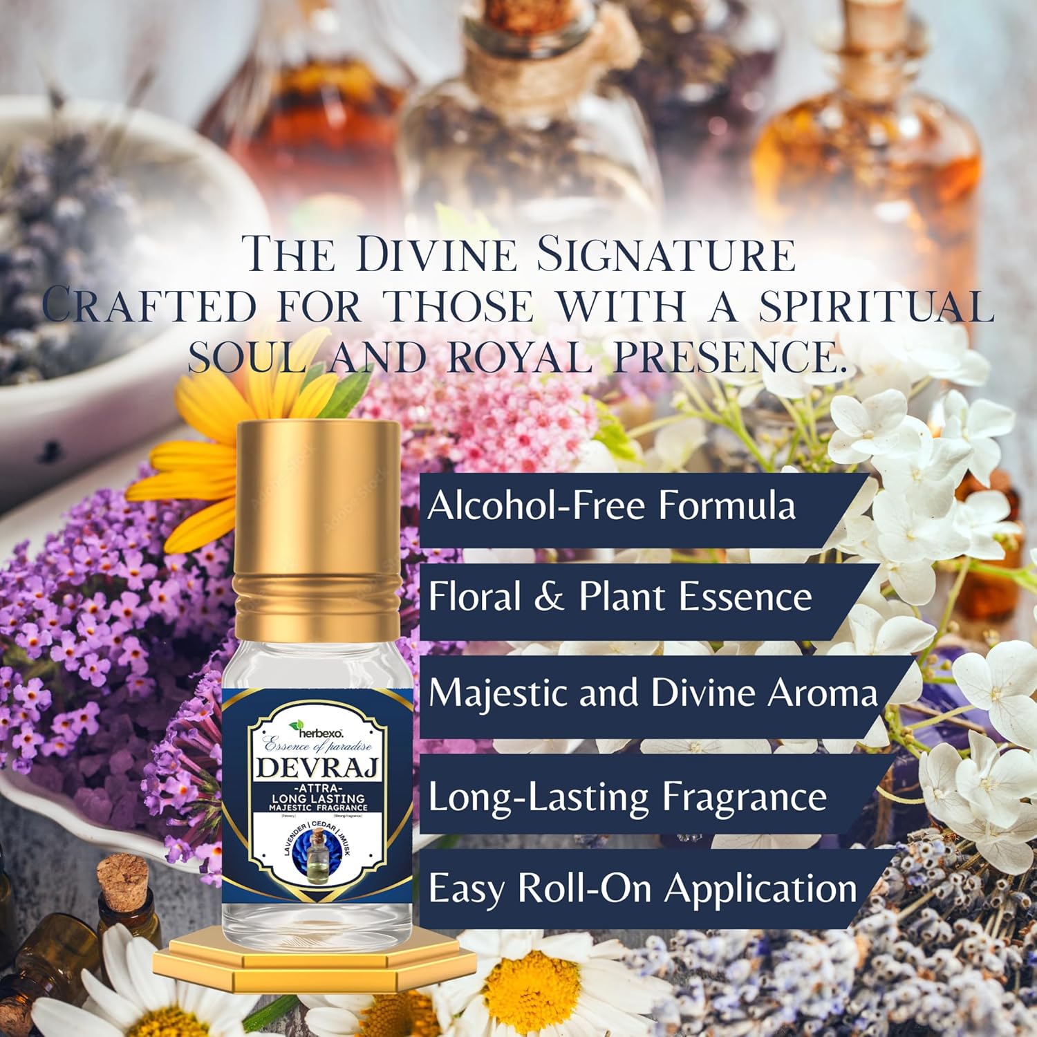 Devraj Attar for Men | Divine Royal Scent | Long-Lasting Herbal Attar | Alcohol-Free Perfume Oil | 6ml Roll-On