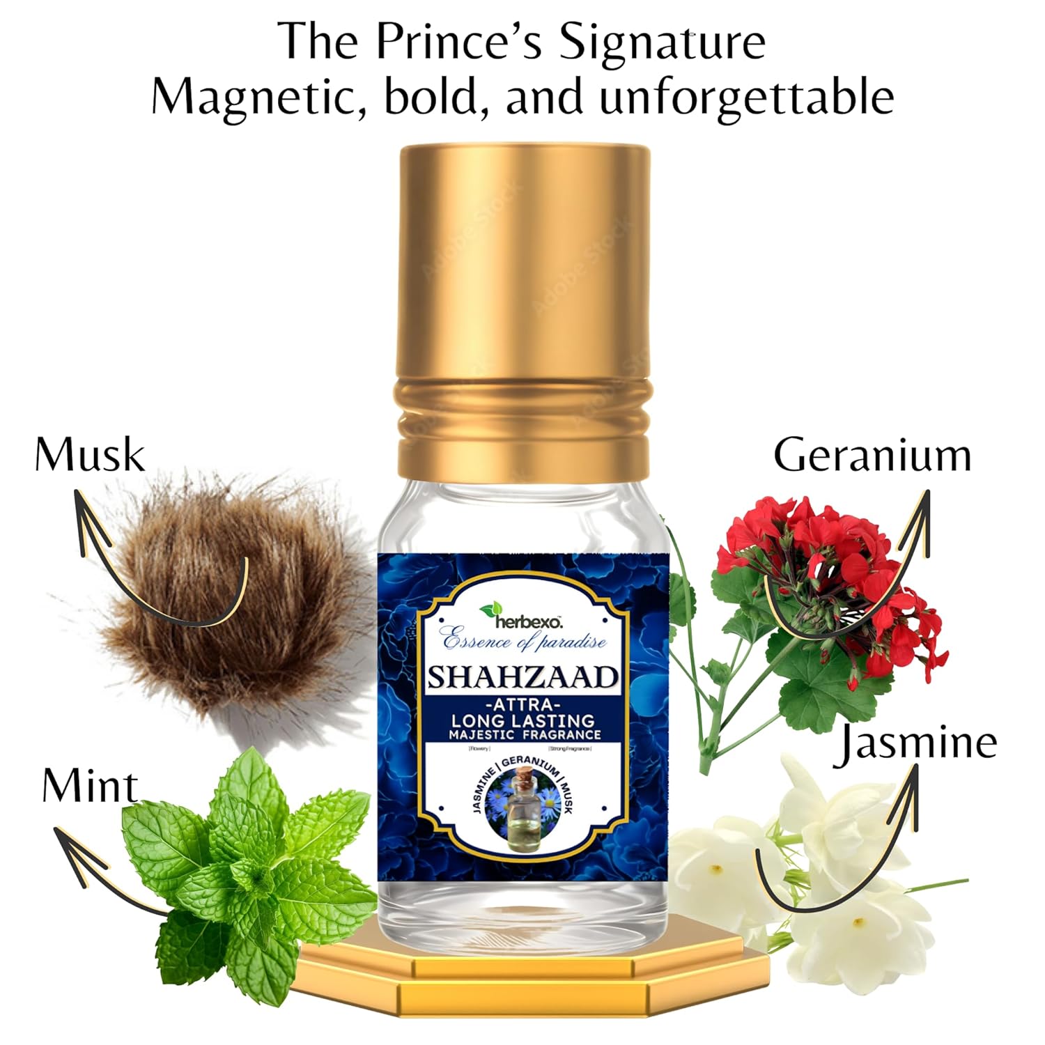 Shahzaad Attar Perfume for Men – Royal Blend of Woody, Spicy & Floral Notes – Alcohol-Free, 100% Natural, Long Lasting Roll-On Attar – 6ml