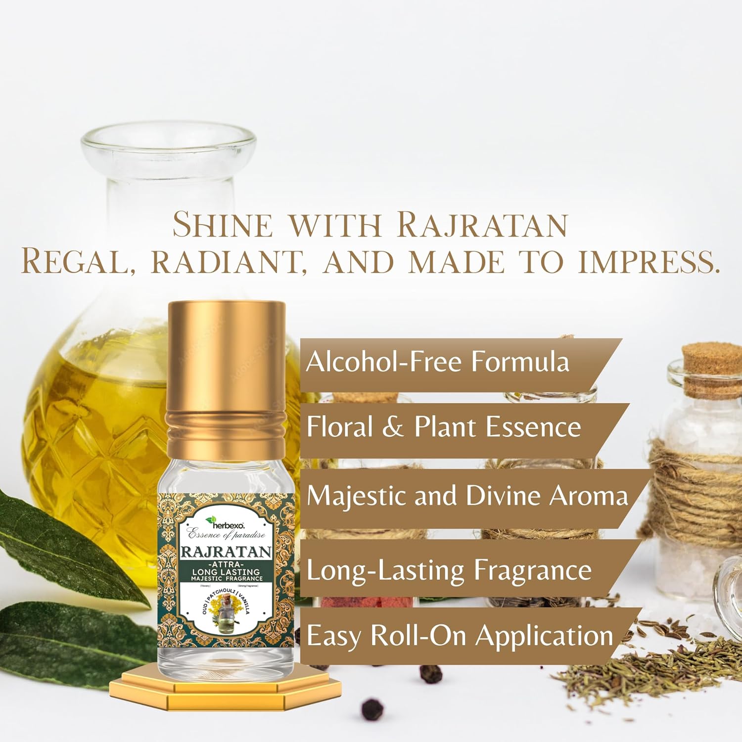 Rajratan Attar – Premium Oudh & Saffron Attar | Bold, Long Lasting Alcohol-Free Perfume for Men | 6ml