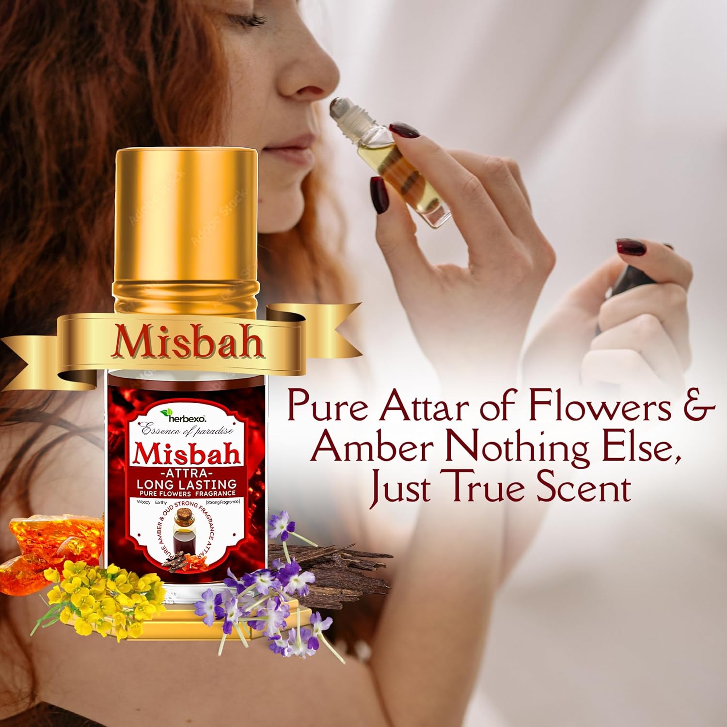 Misbah Attar | Spiritual & Pure Long Lasting Ittar | Subtle Floral Woody Fragrance | Alcohol-Free Natural Perfume Oil | 6ml
