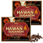 Hawan Sugandh Dhoop Cones (Pack of 2) Made with Havan Samagri Fragrances | Pure & Sacred Havan Dhup for Pooja, Meditation, Aura Cleansing & Positivity